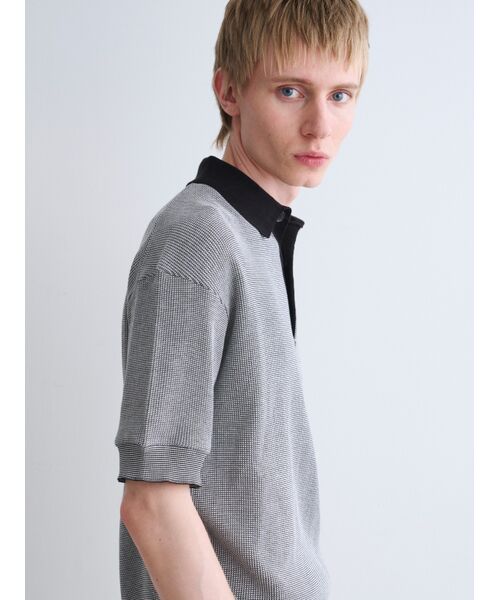 three dots / スリードッツ その他トップス | Men's organic cotton waffle polo | 詳細7