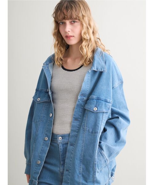 three dots / スリードッツ その他アウター | Loose denim jumper | 詳細8