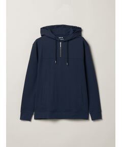 three dots / スリードッツ パーカー | Men's high gauge cardboard halfzip hoody