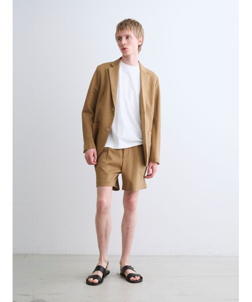 three dots / スリードッツ テーラードジャケット | Men's creamy double knit jacket | 詳細9