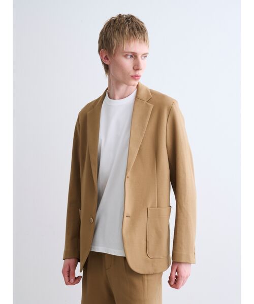 three dots / スリードッツ テーラードジャケット | Men's creamy double knit jacket | 詳細6
