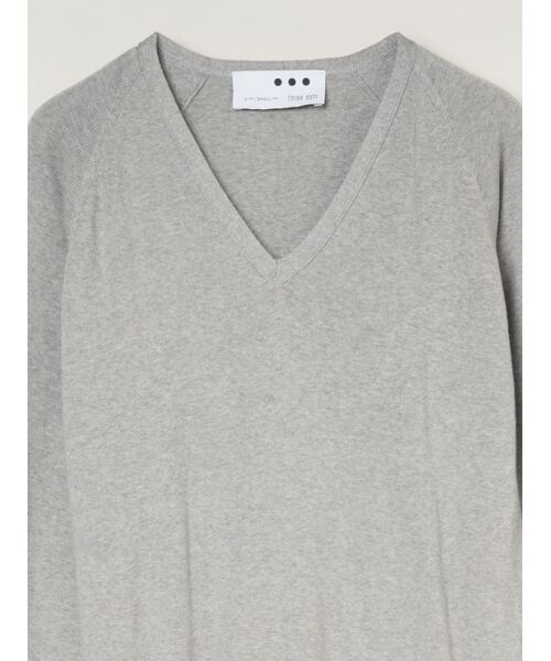 セール】 Cotton melange l/s v neck （ニット・セーター