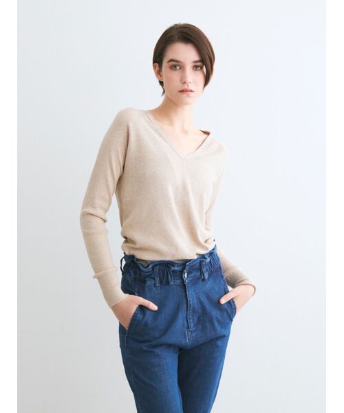 three dots / スリードッツ ニット・セーター | Cotton melange l/s v neck | 詳細6