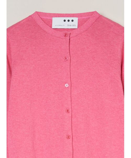 three dots / スリードッツ カーディガン・ボレロ | Cotton melange l/s crew cardigan | 詳細2