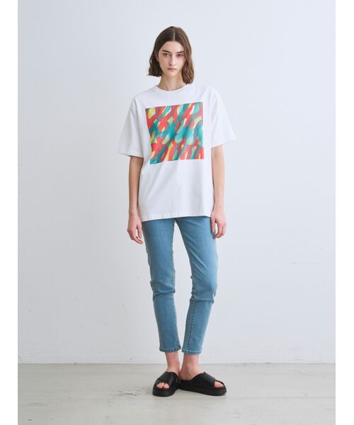 three dots 白　カットソー セール】セラミック テリー Tシャツ（Tシャツ/カットソー