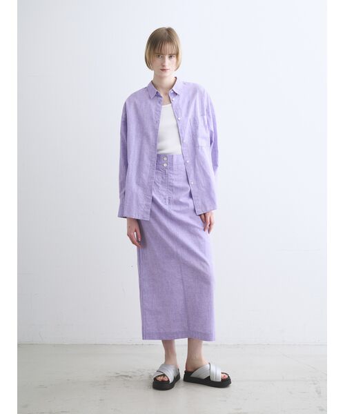 three dots / スリードッツ シャツ・ブラウス | Cotton linen shirt | 詳細9