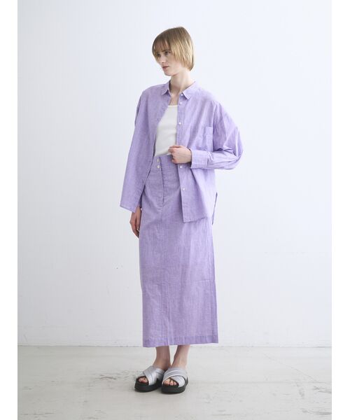 three dots / スリードッツ シャツ・ブラウス | Cotton linen shirt | 詳細10