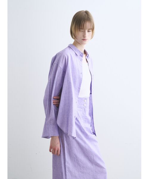 three dots / スリードッツ シャツ・ブラウス | Cotton linen shirt | 詳細8