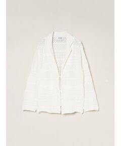 three dots / スリードッツ その他アウター | Striped lace jacket