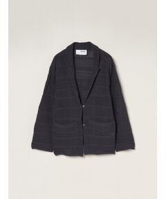 three dots / スリードッツ その他アウター | Striped lace jacket