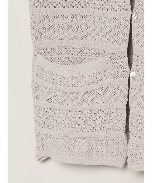 three dots / スリードッツ その他アウター | Striped lace jacket | 詳細4