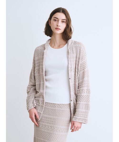 three dots / スリードッツ その他アウター | Striped lace jacket | 詳細7