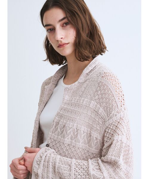 three dots / スリードッツ その他アウター | Striped lace jacket | 詳細8