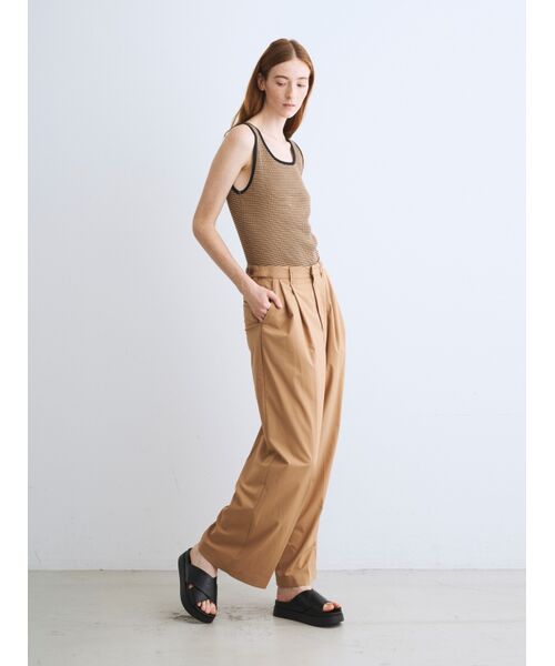 Stretch typewriter tuckwidepants （その他パンツ）｜three