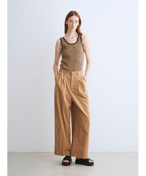 three dots / スリードッツ その他パンツ | Stretch typewriter tuckwidepants | 詳細8