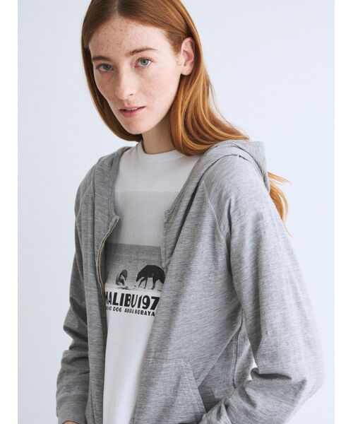 Sheer slub zip up hoody （その他トップス）｜three dots