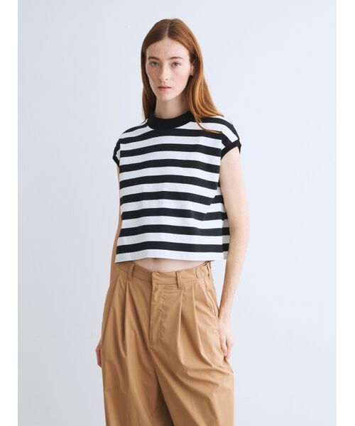 three dots / スリードッツ Tシャツ | Big stripe french slv tee | 詳細6