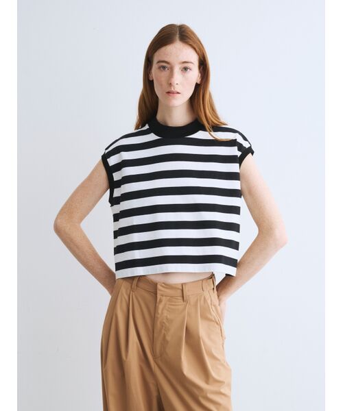 three dots / スリードッツ Tシャツ | Big stripe french slv tee | 詳細7