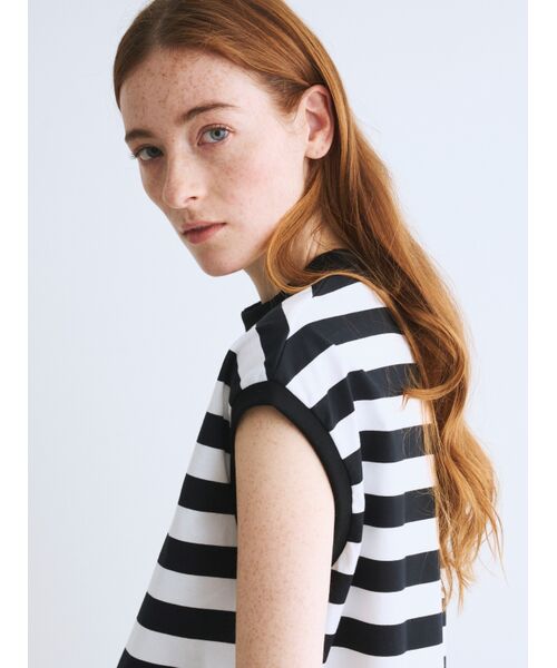 three dots / スリードッツ Tシャツ | Big stripe french slv tee | 詳細8