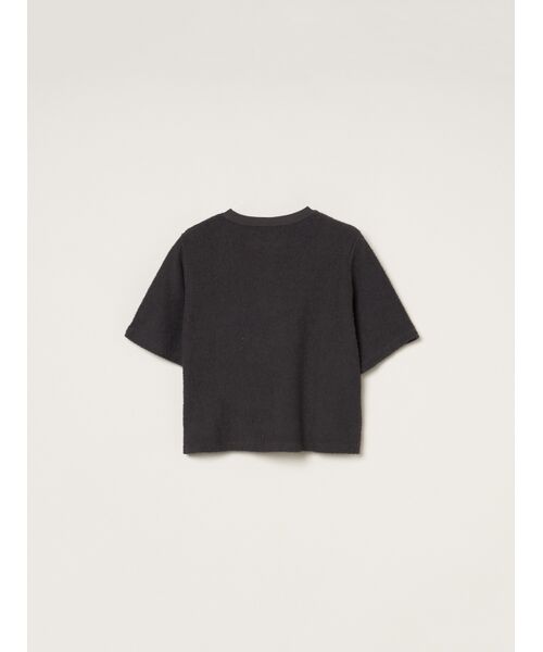 three dots - スリードッツ 美品 近年 半袖 ニットカットソー ドルマンスリーブ 薄手 S 黒 セール】クロップド アレックス（Tシャツ/カットソー）｜three