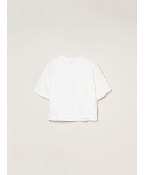 three dots/スリードッツ Double pile t-shirt white S three dots/スリードッツ Double pile t-shirt white S