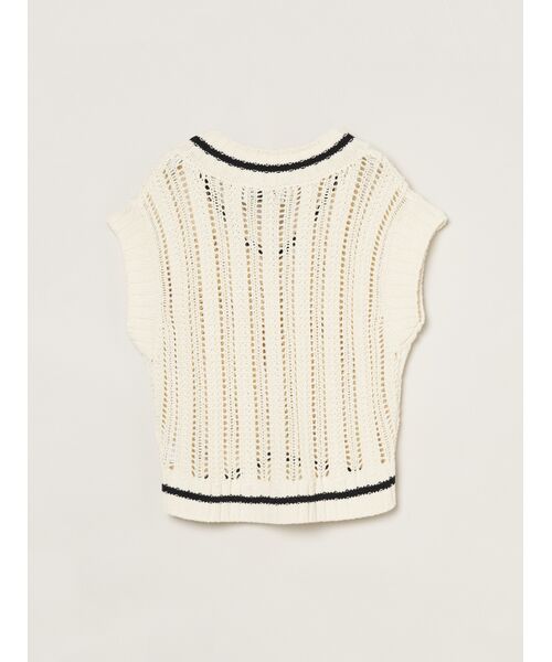 three dots / スリードッツ ニット・セーター | Mesh cotton sweater vest | 詳細1