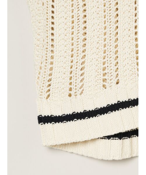 three dots / スリードッツ ニット・セーター | Mesh cotton sweater vest | 詳細4