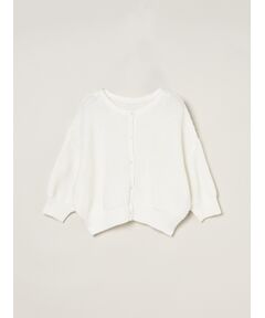 three dots / スリードッツ カーディガン・ボレロ | Mesh high twistedcotton cardigan