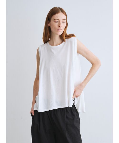 three dots / スリードッツ その他トップス | Milky jersey drape tank | 詳細8