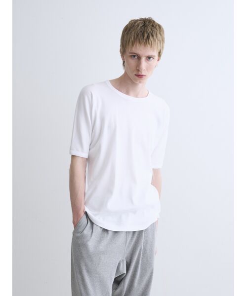 three dots / スリードッツ Tシャツ | Men's organic cotton knit slim | 詳細6
