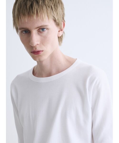 three dots / スリードッツ Tシャツ | Men's organic cotton knit slim | 詳細7