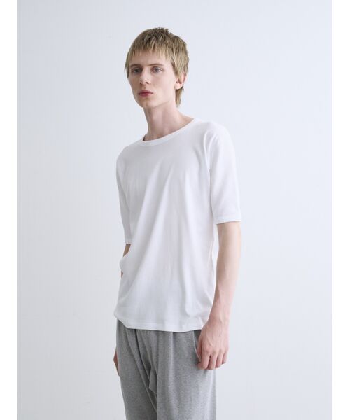 three dots / スリードッツ Tシャツ | Men's organic cotton knit slim | 詳細8