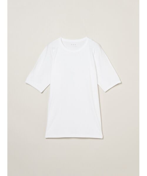 three dots / スリードッツ Tシャツ | Men's organic cotton knit slim(white)
