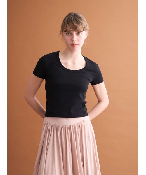 Cotton basics cropped jessica （Tシャツ）｜three dots