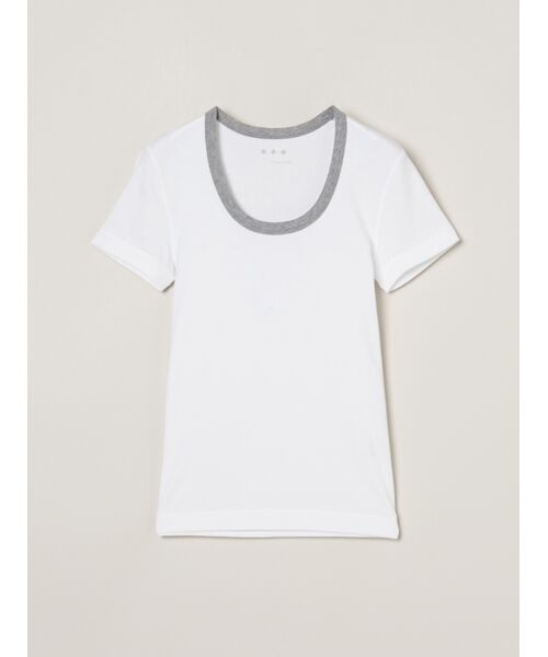 美品　three dots ホワイト Tシャツ ジェシカ Jessica 3/4sleeve｜スリードッツ オフィシャルオンラインショップ