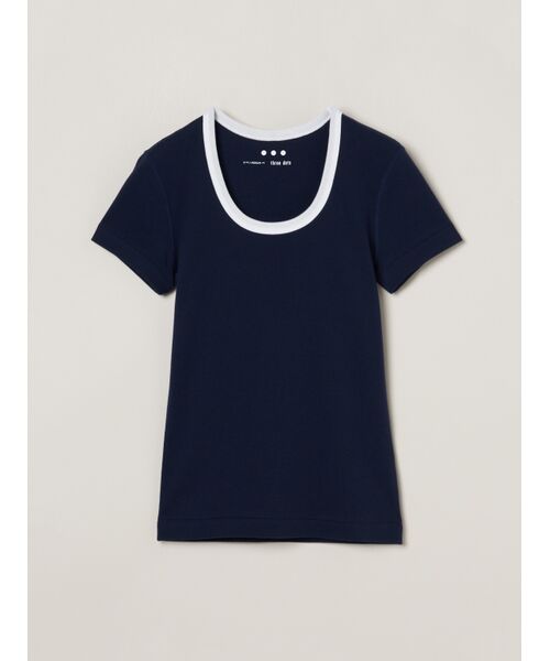 Cotton basics ringer jessica （Tシャツ）｜three dots