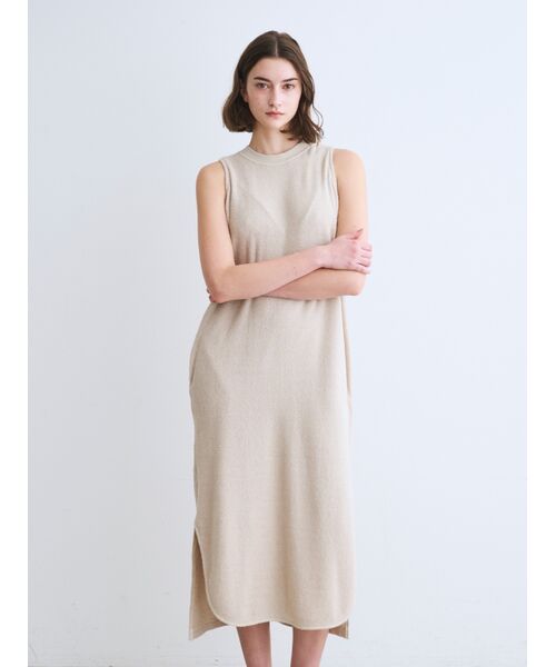 three dots / スリードッツ ドレス | Double pile tank dress | 詳細6