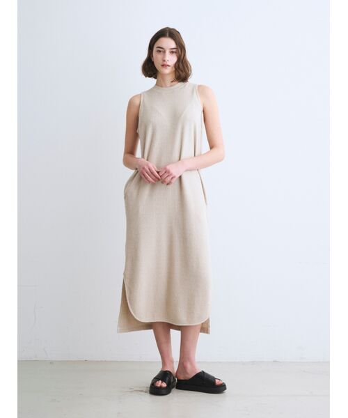 three dots / スリードッツ ドレス | Double pile tank dress | 詳細7