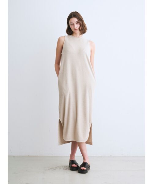 three dots / スリードッツ ドレス | Double pile tank dress | 詳細8