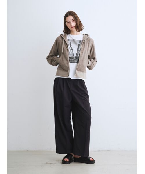 three dots / スリードッツ その他トップス | Double pile zip up hoody | 詳細10