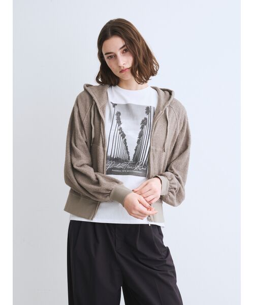 three dots / スリードッツ その他トップス | Double pile zip up hoody | 詳細6