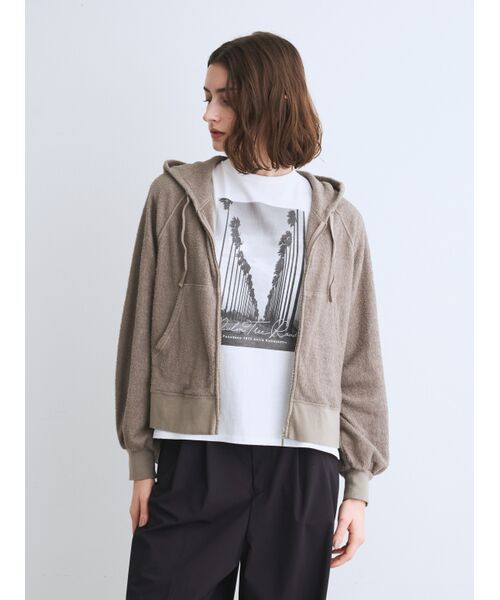 three dots / スリードッツ その他トップス | Double pile zip up hoody | 詳細7