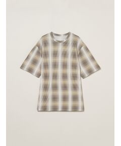 three dots / スリードッツ Tシャツ | Men's shadow check print t-shirt