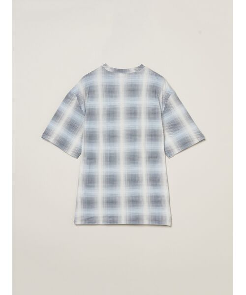 three dots / スリードッツ Tシャツ | Men's shadow check print t-shirt | 詳細1