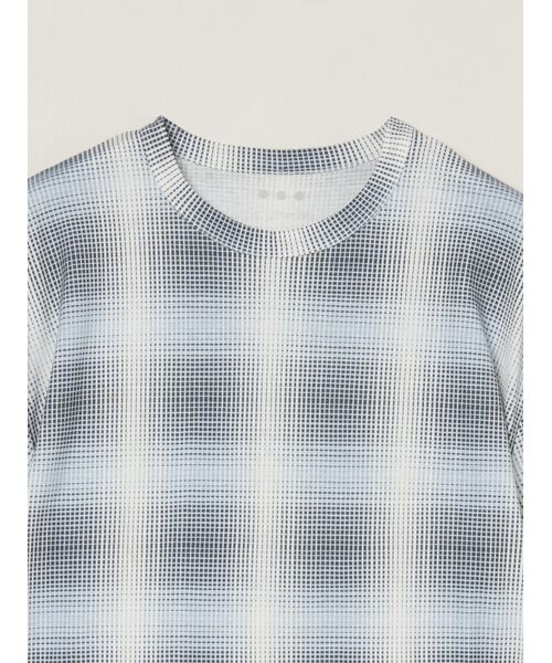 three dots / スリードッツ Tシャツ | Men's shadow check print t-shirt | 詳細2