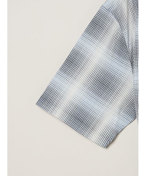 three dots / スリードッツ Tシャツ | Men's shadow check print t-shirt | 詳細3