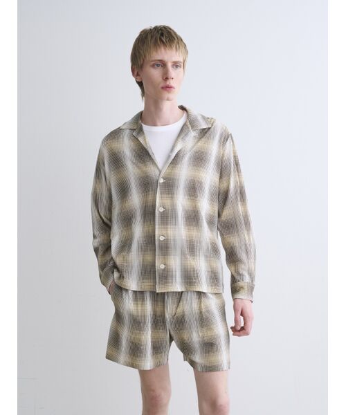 three dots / スリードッツ シャツ・ブラウス | Men's shadow check print shirt | 詳細6