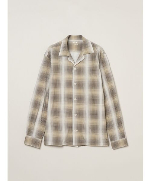 three dots/スリードッツ Men's shadow check print shirt brown multi S three dots/スリードッツ Men's shadow check print shirt brown multi S
