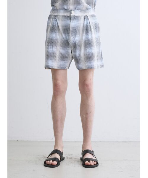 three dots / スリードッツ その他パンツ | Men's shadow check print short pants | 詳細9