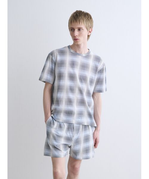 three dots / スリードッツ その他パンツ | Men's shadow check print short pants | 詳細6